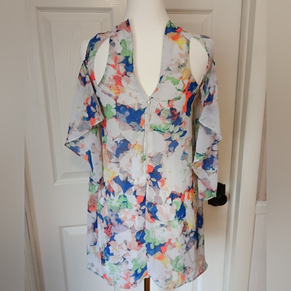 Floral Cold Shoulder Dress Girls 14 - Picture 5 of 9